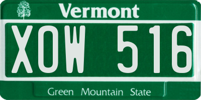 VT license plate XOW516