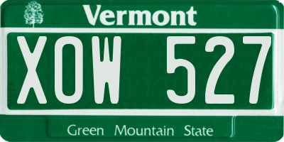 VT license plate XOW527