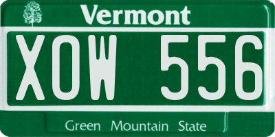VT license plate XOW556