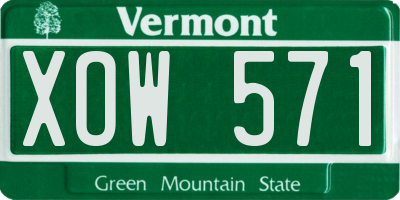 VT license plate XOW571