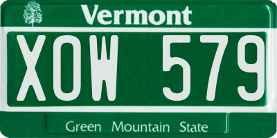 VT license plate XOW579