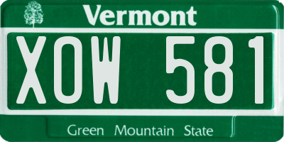 VT license plate XOW581
