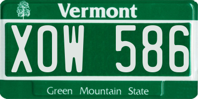 VT license plate XOW586