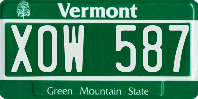 VT license plate XOW587