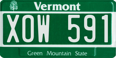 VT license plate XOW591