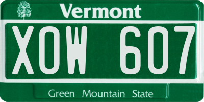 VT license plate XOW607