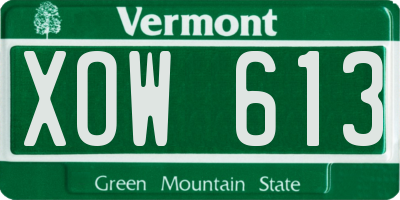 VT license plate XOW613