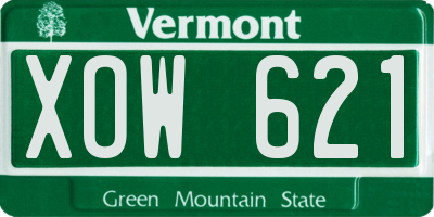 VT license plate XOW621