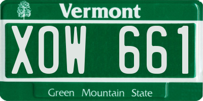 VT license plate XOW661