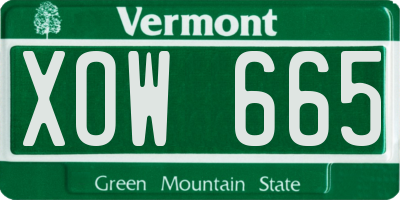 VT license plate XOW665