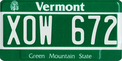 VT license plate XOW672