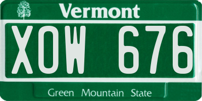 VT license plate XOW676