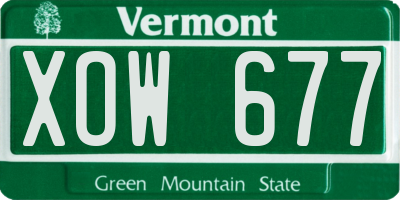 VT license plate XOW677