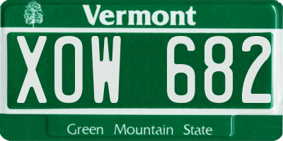 VT license plate XOW682