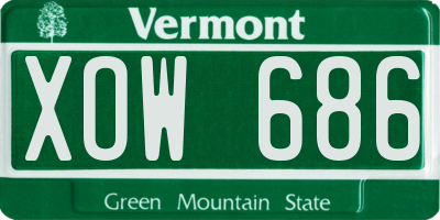VT license plate XOW686