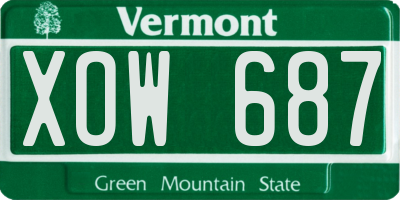 VT license plate XOW687