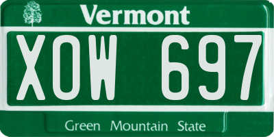 VT license plate XOW697