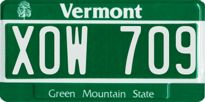 VT license plate XOW709
