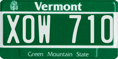 VT license plate XOW710