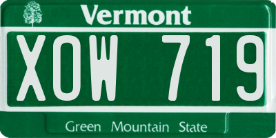 VT license plate XOW719