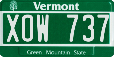 VT license plate XOW737