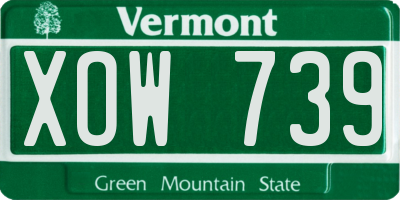 VT license plate XOW739