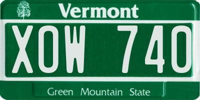 VT license plate XOW740