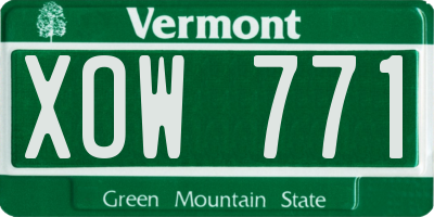 VT license plate XOW771