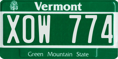 VT license plate XOW774