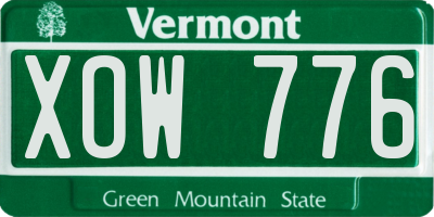 VT license plate XOW776