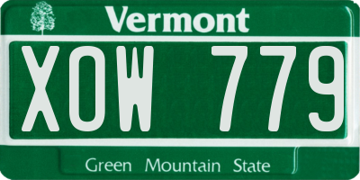 VT license plate XOW779