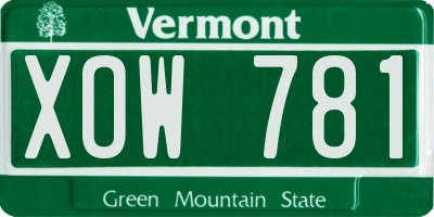 VT license plate XOW781