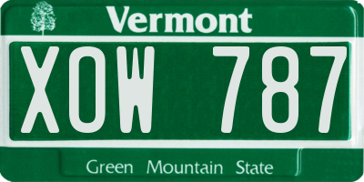 VT license plate XOW787