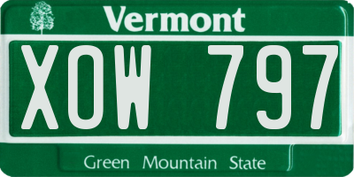 VT license plate XOW797