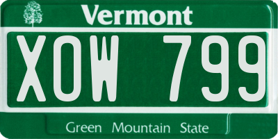 VT license plate XOW799