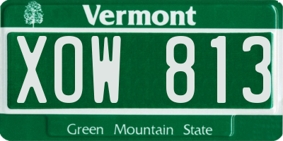 VT license plate XOW813