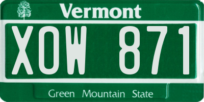 VT license plate XOW871