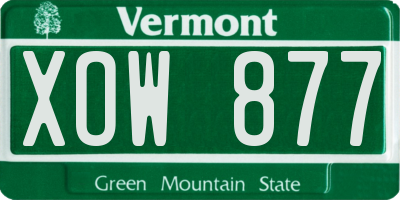 VT license plate XOW877