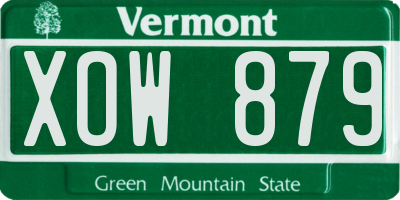 VT license plate XOW879