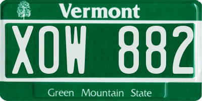 VT license plate XOW882