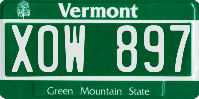 VT license plate XOW897