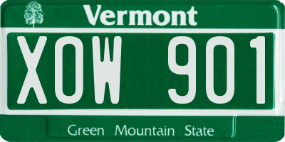 VT license plate XOW901
