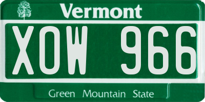 VT license plate XOW966