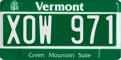 VT license plate XOW971