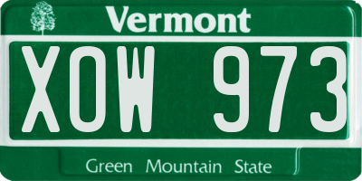 VT license plate XOW973