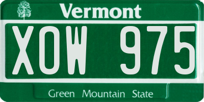 VT license plate XOW975