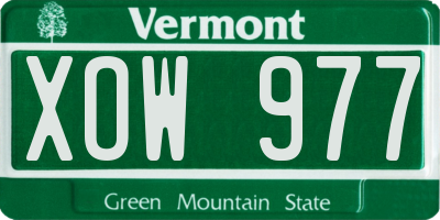 VT license plate XOW977