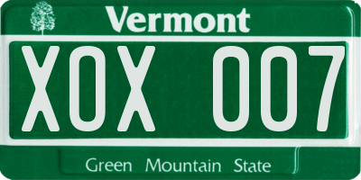 VT license plate XOX007