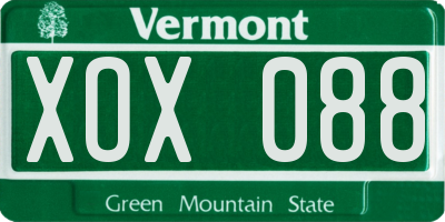 VT license plate XOX088