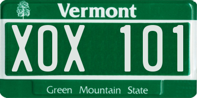 VT license plate XOX101